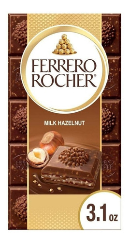 Ferrero Rocher Barra De Chocolate Con Leche Y Avellana 90g