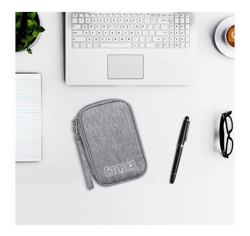 Imagen 5 de 7 de Bolso Organizador De Cables Para Viaje Con Compartimentos