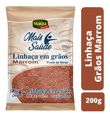 Imagem 1 de 5 de Linhaça Em Grãos Marrom 200g Premium Mais Saúde Marpa
