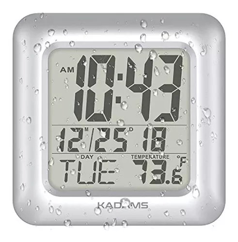 Reloj De Ducha Digital Para Baño Kadams, Impermeable Para Ro