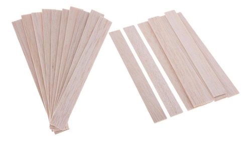 20 Piezas De Varillas Rectangulares De Madera De Balsa Sin