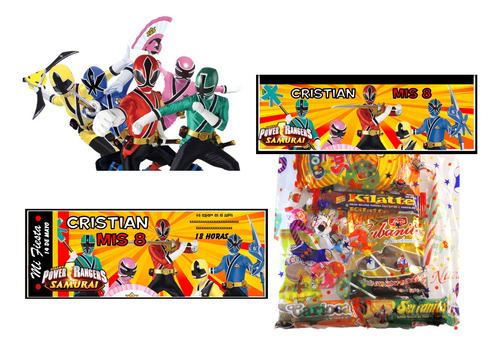 Kit Imprimible Power Rangers Cotillon Cumpleaños 2x1