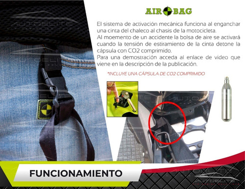 Imagen 3 de 9 de Chamarra Con Chaleco Motociclista Airbag Bolsa Aire Touring