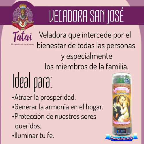 Veladora San José Nunca Pierdas La Fe 1 Pieza