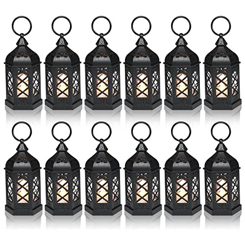 12 Pack De Mini Faroles, Faroles Pequeños Velas Led, D...