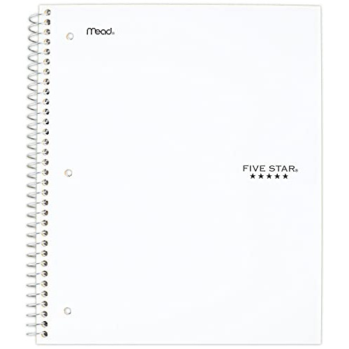 Cuaderno Con Espiral Five Star, 3 Temas, Papel Rayado Ancho,