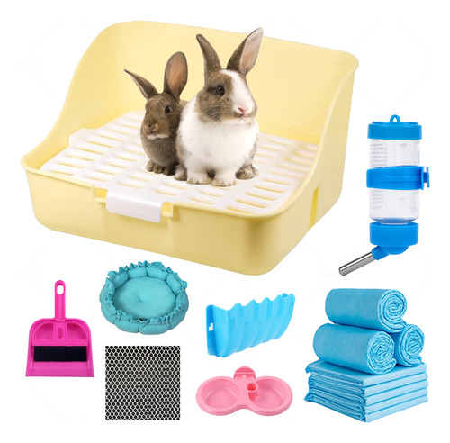 Baño De Conejo JUIMIMI HL047-Rabbit feeding kit urinario para mascotas con kit de limpieza