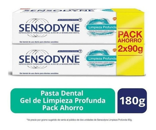 Sensodyne Crema Dental Limpieza Profunda 90g. Oferta X 2