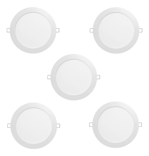 Pack 5 Focos Led Panel Empotrado Techo Redondo 18w 220v