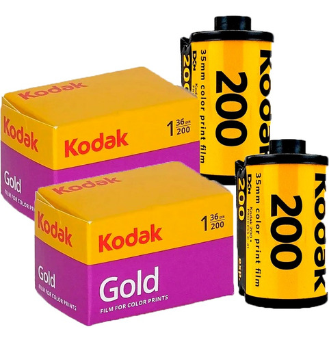 Pack 2 Rollos Fotográficos 35 Mm 36 Exp 200 Asa Kodak Gold