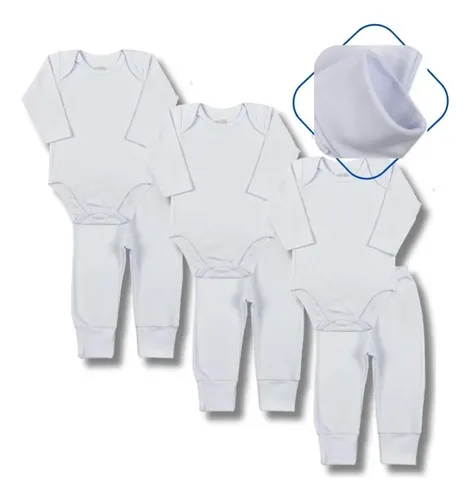 Body e Mijão Branco Kit 3 Conjuntos Algodão Suedine (Ano Zero)