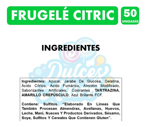 Gomitas Frugelé Citric Con Sabor A Frutas (bolsa Con 350g)
