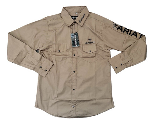 Camisa Manga Larga Bordada Compatible Con Ariat Para Hombre