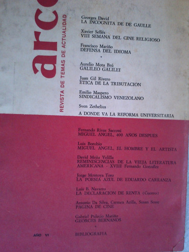 Imagen 2 de 2 de Arco Revista Actualidad N° 42 - 1964 Venezuela (miguel Angel