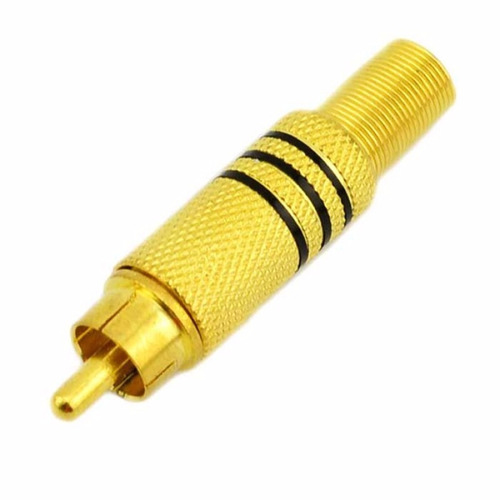 Imagem 1 de 1 de Kit Conector Rca Metalico Para Solda Com 5 Unidades