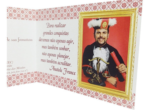 Imagem 4 de 4 de Kit 20 Convites Formatura Direito Vermelho - Papel 240g