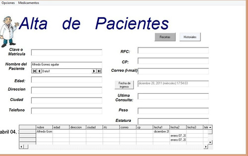 Programa Para Médicos Control De Historial De Pacientes