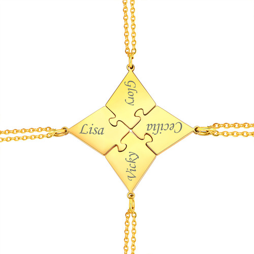 Collar De Amistad Bff Personalizado Con Colgante De Rompecab