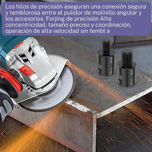 Adaptador De Amoladora Angular Convertidor De Amoladora Angu | 5/8 -11 Hembra A M14/m10 Macho, Accesorios Interfaz Roscada Para Pulidora, Broca Y Herramientas De Conexión