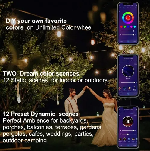 Guirnalda Led Rgb De Exterior, 10 Luces, 10 Mts, Wifi Y App