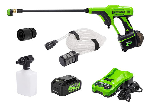 Greenworks Limpiador Portátil De 24 V (600 Psi), Batería . Color Verde