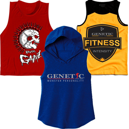 Combo X3 Musculosa Manga Cortada + Capucha + Clasica Genetic