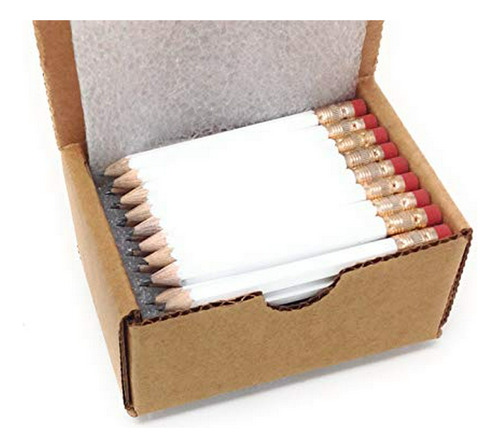 Lapiceros Cortos Con Goma - Blanco - Caja X 72 - Pocket Penc