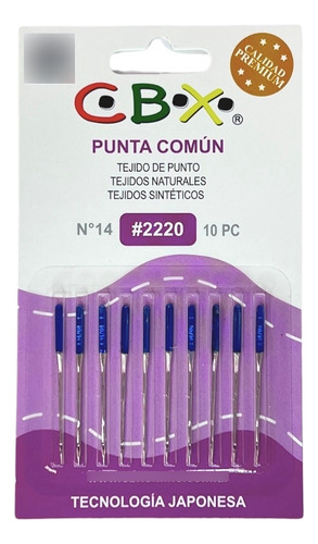 Agujas Cbx Común 2220 Maquina Familiar Nro 14 X Paquete Color Número 14