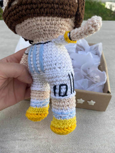 Box Muñeco Messi Amigurumi Campeón Del Mundo Más Copa!!!