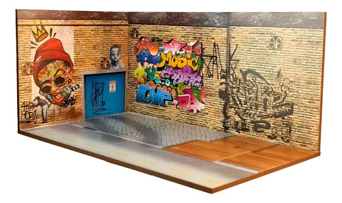 Cenário Diorama Hiphop Padrão Hot Whells Escalas 1:64 E 1:43