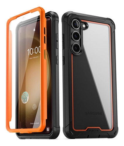 Funda Para Galaxy S23 Plus Naranja Con Protector De Pantalla