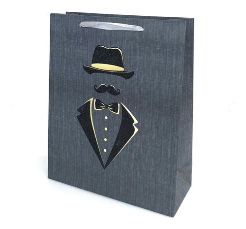 Bolsa De Regalo Sorpresa Diseño Hombre Sombrero L 30x40cm