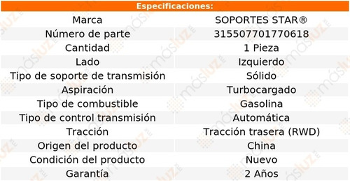 1- Soporte Transmisión Izq F-150 V6 2.7l Turbo 18 S Star