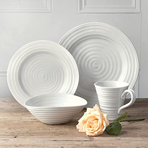 Set 4 Platos Blancos Porcelana 23 Cm Microondas Lavavajillas