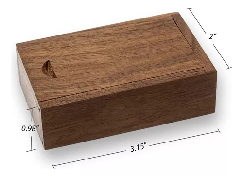 Caja de almacenamiento de madera con tapa deslizante, caja de recuerdo de  5.9 x 3.7 x 2.2 pulgadas, pequeñas cajas de madera viscoelástica rústica