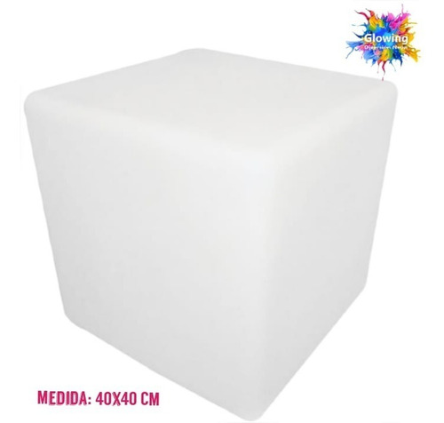 Cubo Puff Iluminado, Luz Led Blanco