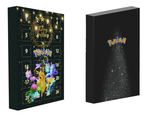 Calendario Negro Adviento De Pokémon Para Niños 24 Piezas