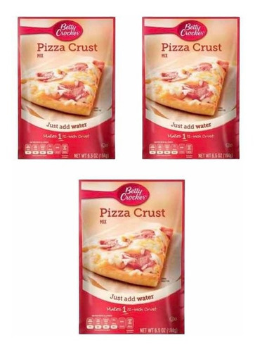 3 Pz Harina Para Pizza Fácil Crust Instantánea Betty Crocker