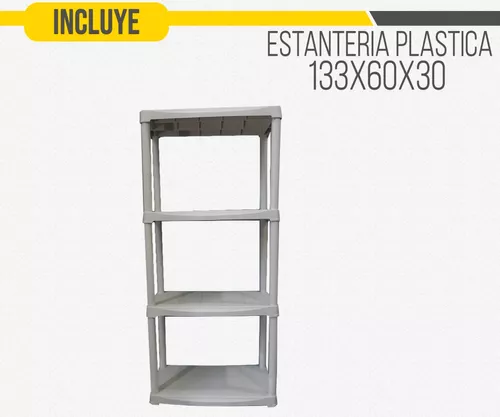 Estantería Modular Con 4 Baldas De Plástico Artplast 60x30x133 Cm