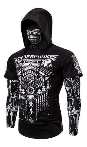 Hombre Cyberpunk Ninja Traje Con Capucha