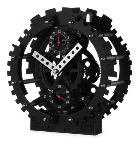 Reloj Despertador Decorativo De Engranes Con Campanas