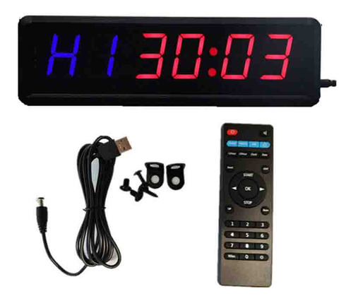 Reloj De Pared Digital Con Cronómetro Y Panel Led Para Gimna