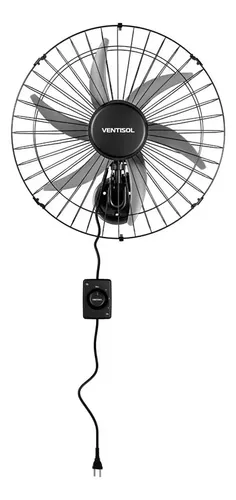 Ventilador oscilante de parede ventisol Steel 6 pás 50cm preto