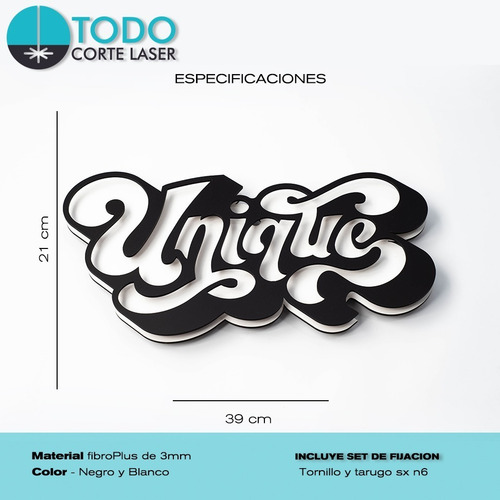 Imagen 4 de 4 de Cuadro Decorativo En Madera Calada Frases Unique