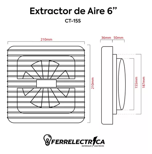 Extractor de aire de 6 pulgadas Certificado