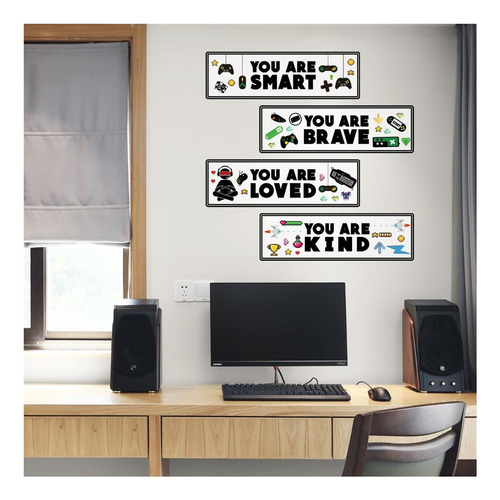 4 Pcs Juego De Calcomanía De Pared Controlador De Juego De