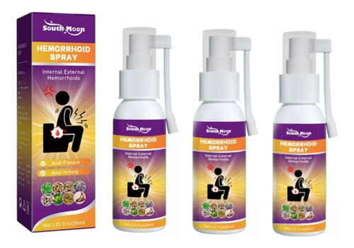 Spray Hemorroides Para Un Alivio Rápido Del Dolor 30 Ml, 3un