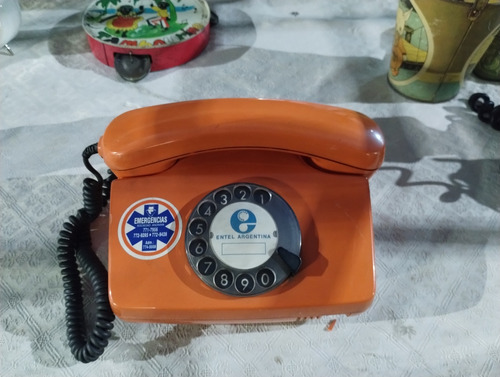 Teléfono Anaranjado A Disco Entel,años 80's Naranja (Usado)