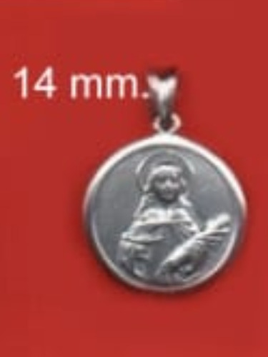 Medalla Santa Lucia Plata 14 Mm Kendra Joyas