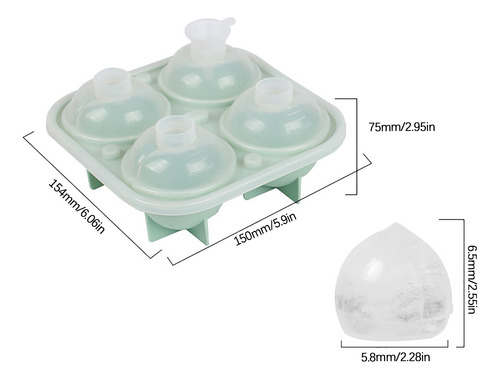 Molde Para Bolas De Hielo Para Whisky, Bandeja De Hielo Esfé